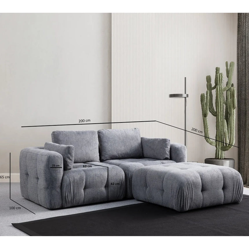 Amaris Ecksofa, Rechte Seite, 200x200 cm - ZEN ZONE Furniture