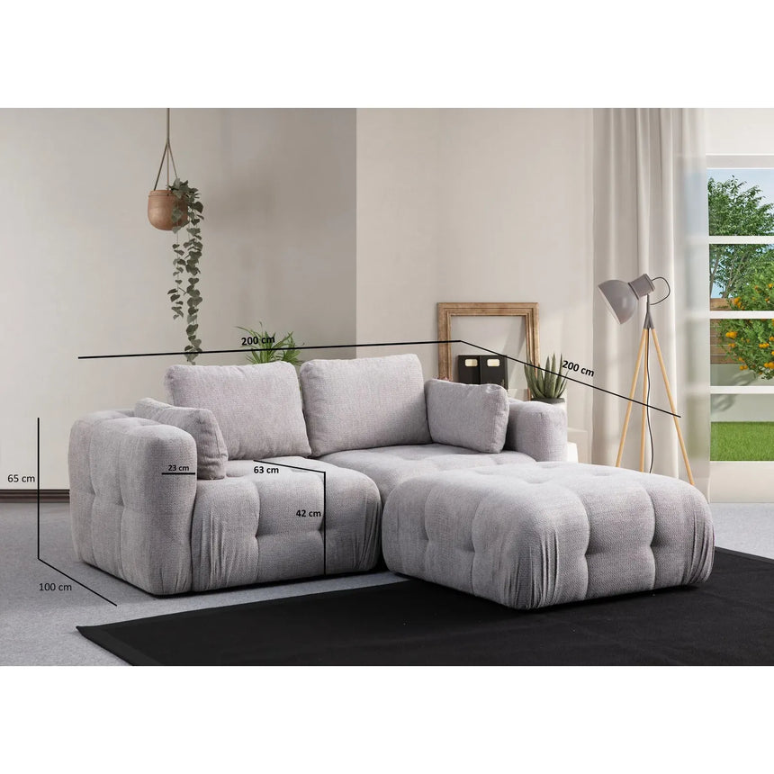 Amaris Ecksofa, Rechte Seite, 200x200 cm - ZEN ZONE Furniture