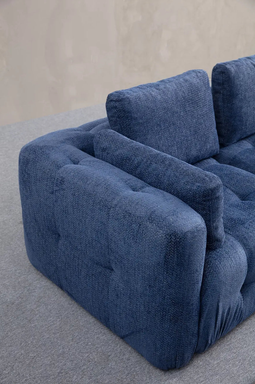 Amaris Ecksofa, Rechte Seite, in Marineblau, 200x200 cm von Atelier Del Sofa – Bild 2