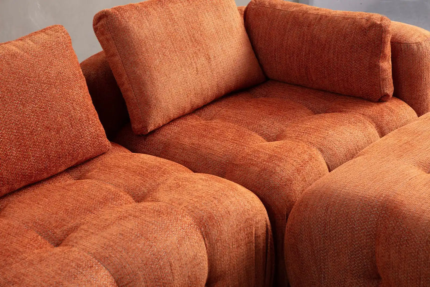 Amaris Ecksofa, Rechte Seite, in Orange, 200x200 cm von Atelier Del Sofa – Bild 3