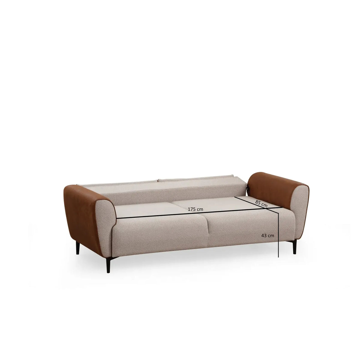 Aren 3-Sitzer Schlafsofa in Zimtbeige, 215x85 cm - ZEN ZONE Furniture