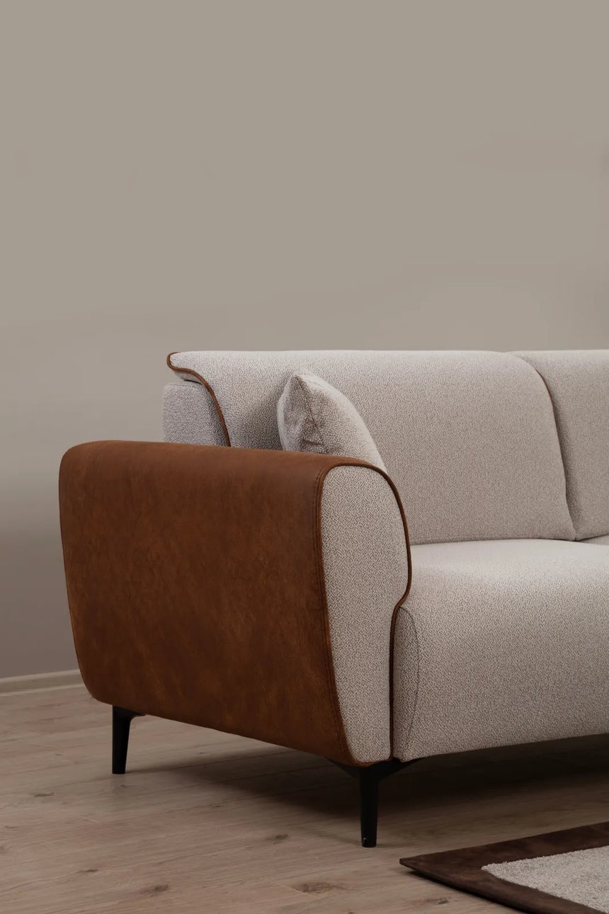Aren 3-Sitzer Schlafsofa in Zimtbeige, 215x85 cm von Atelier Del Sofa – Bild 4