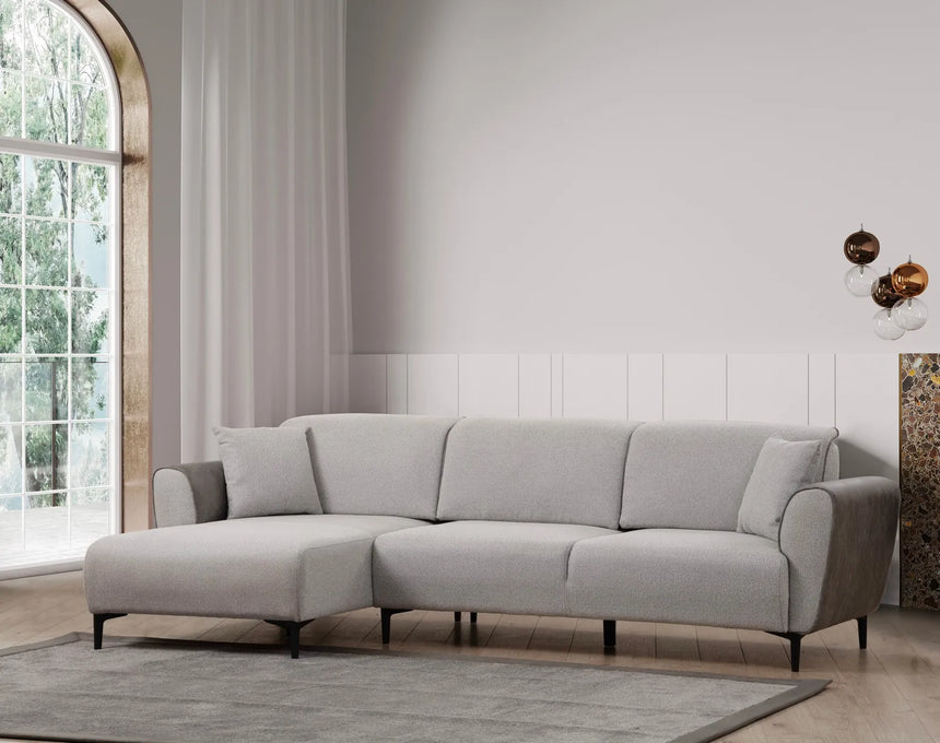 Aren Eckschlafsofa, Linke Seite, in Grau, 260x150 cm von Atelier Del Sofa – Bild 1