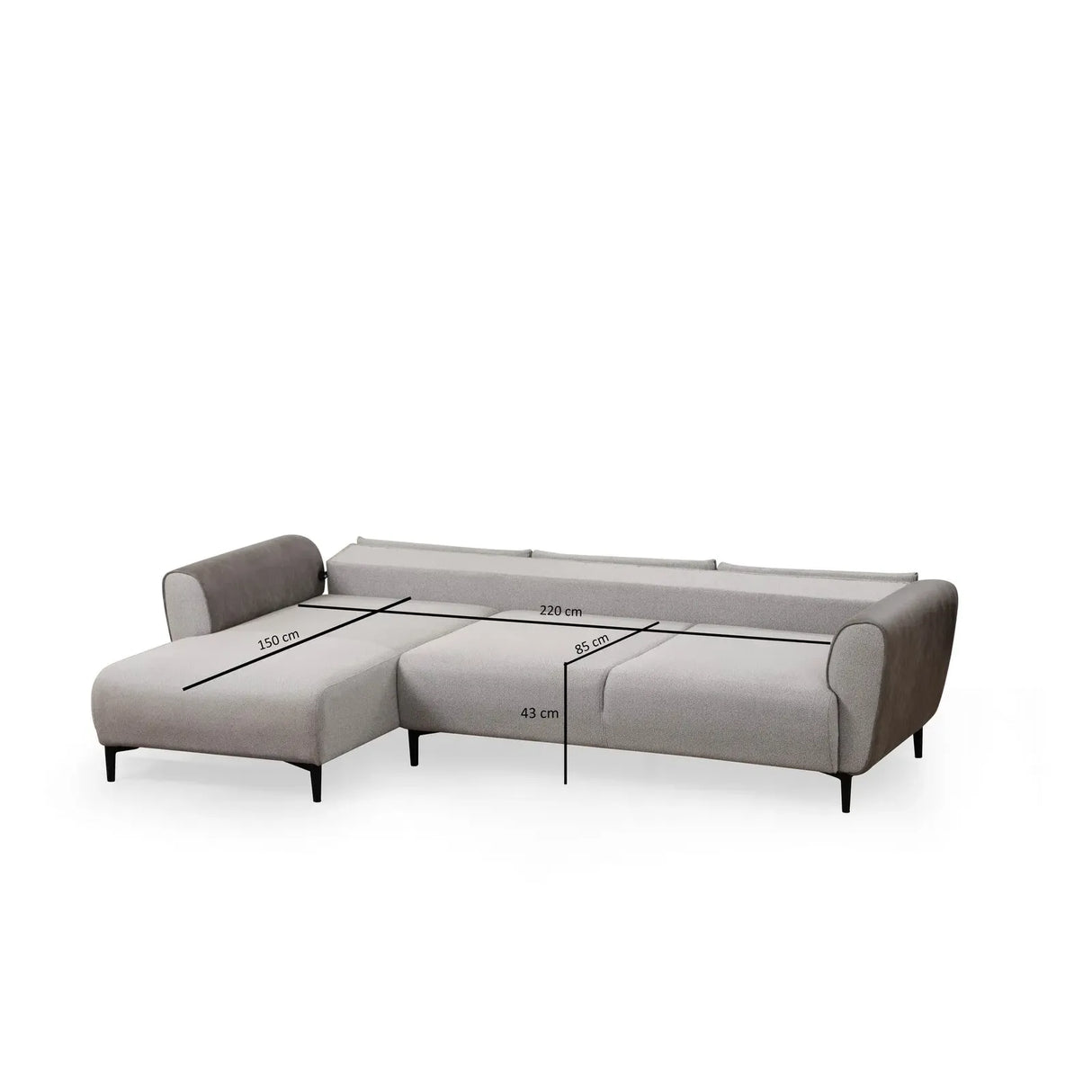 Aren Eckschlafsofa, Linke Seite, 260x150 cm - ZEN ZONE Furniture