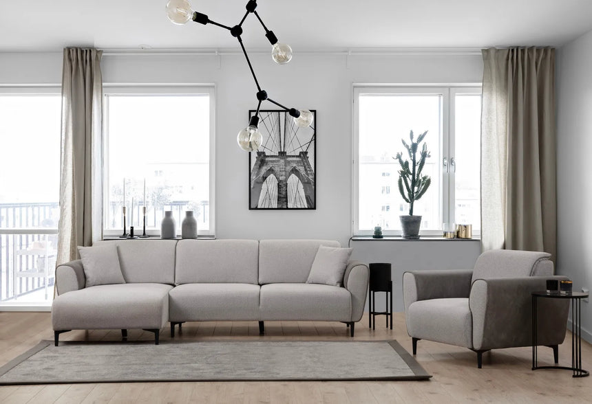 Aren Eckschlafsofa, Linke Seite, in Grau, 260x150 cm von Atelier Del Sofa – Bild 3