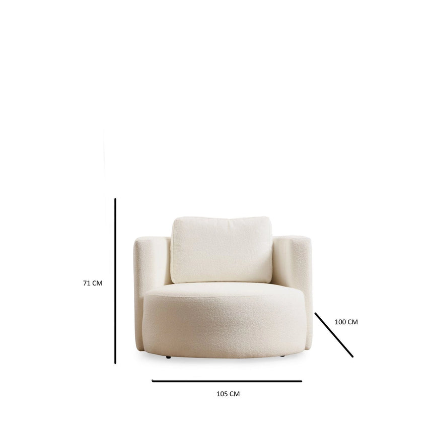 Asos Sessel in Creme, 105x100 cm von Atelier Del Sofa – Bild 5