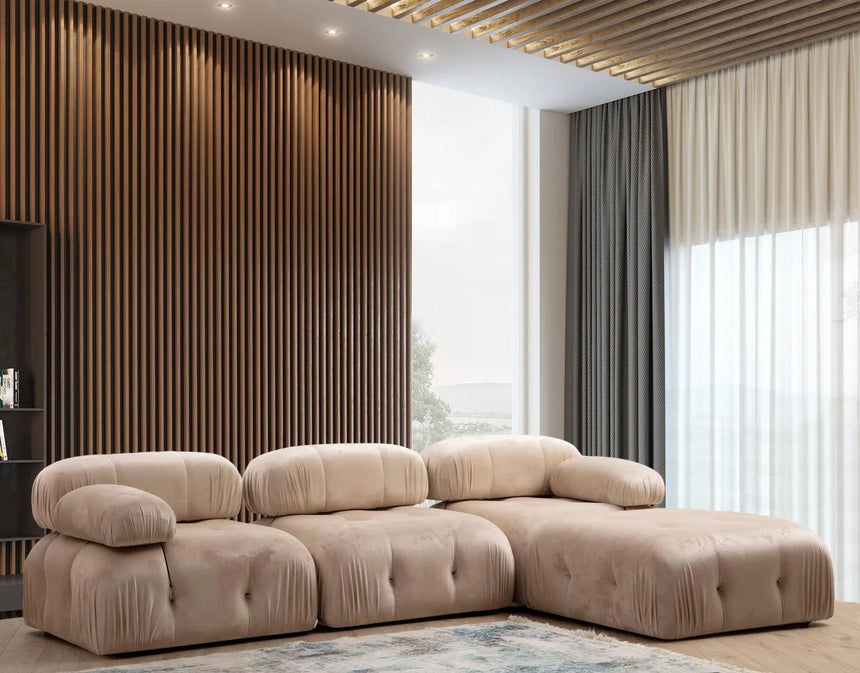 Bubble Ecksofa mit Pouf in Creme, 288x190 cm von Atelier Del Sofa – Bild 1