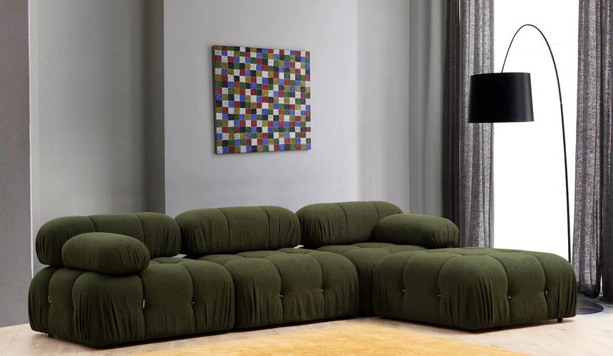Bubble Ecksofa mit Pouf in Grün, 288x190 cm von Atelier Del Sofa – Bild 1