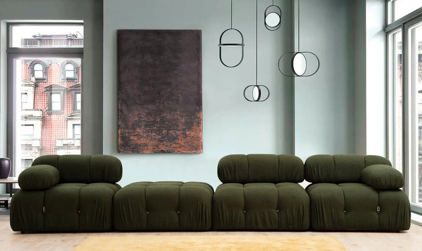 Bubble Ecksofa mit Pouf in Grün, 288x190 cm von Atelier Del Sofa – Bild 2