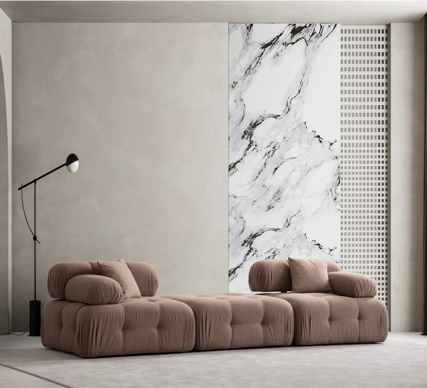 Doblo 3-Sitzer Sofa mit Pouf mittig, in Cappuccino, 300x100 cm von Atelier Del Sofa – Bild 1