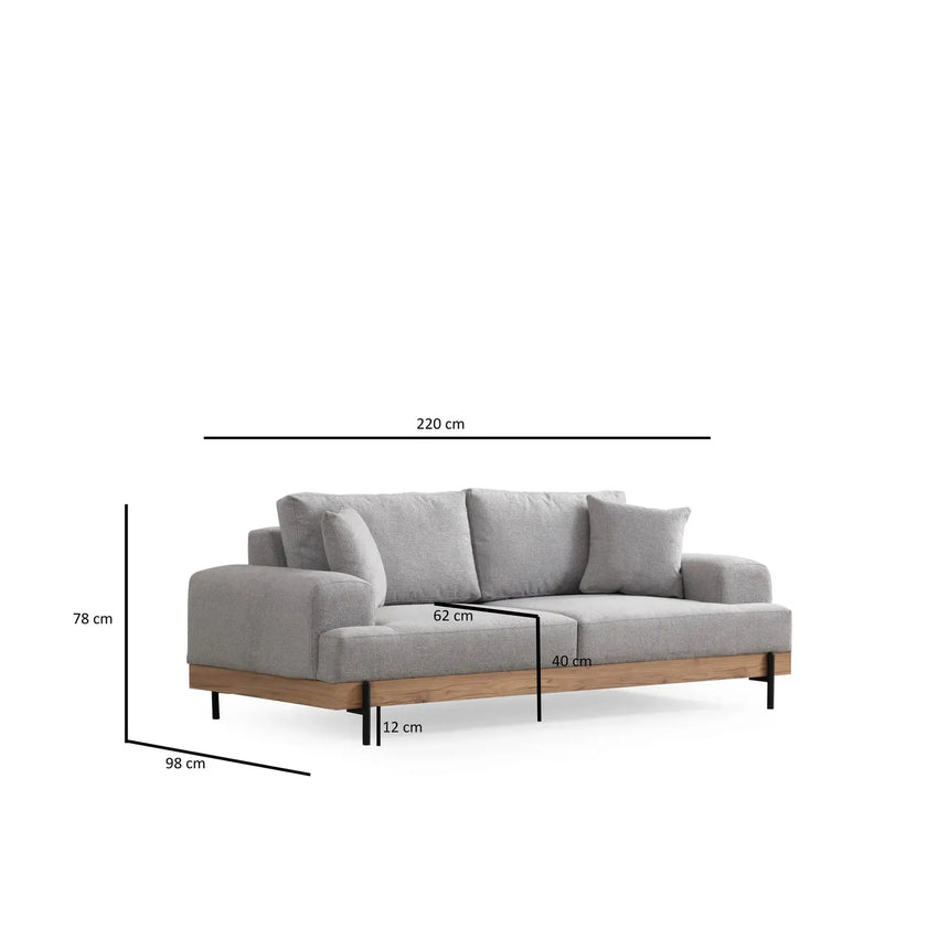 Eti 3-Sitzer Sofa, 220x98 cm - ZEN ZONE Furniture