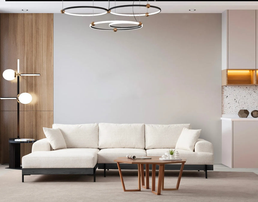 Eti Ecksofa, Linke Seite, in Weiß und Schwarz, 280x170 cm von Atelier Del Sofa – Bild 1