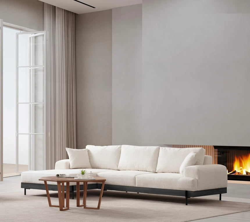 Eti Ecksofa, Linke Seite, in Weiß und Schwarz, 280x170 cm von Atelier Del Sofa – Bild 2