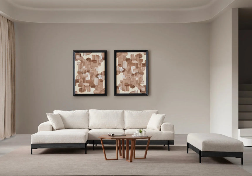 Eti Ecksofa, Linke Seite, in Weiß und Schwarz, 280x170 cm von Atelier Del Sofa – Bild 3