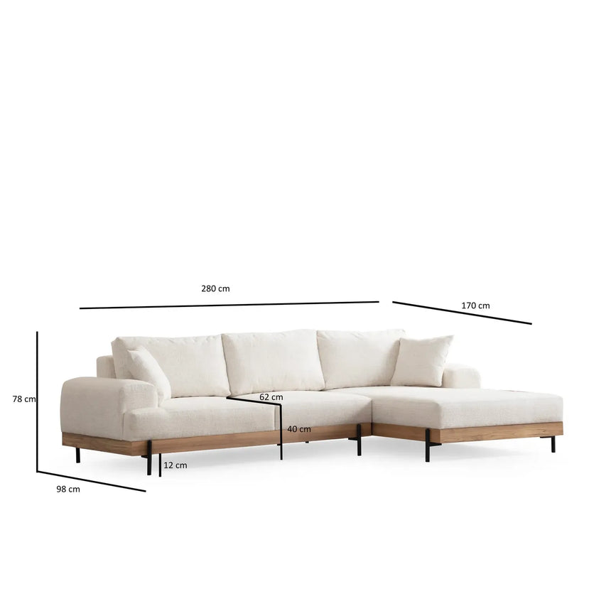 Eti Ecksofa, Rechte Seite, 280x170 cm - ZEN ZONE Furniture