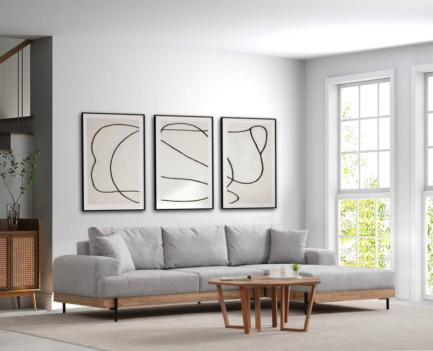 Eti Ecksofa, Rechte Seite, in Grau und Eiche, 280x170 cm von Atelier Del Sofa – Bild 2