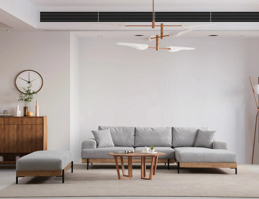 Eti Ecksofa, Rechte Seite, in Grau und Eiche, 280x170 cm von Atelier Del Sofa – Bild 4
