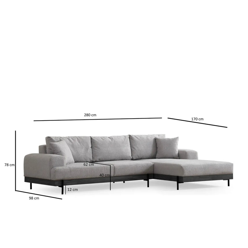 Eti Ecksofa, Rechte Seite, 280x170 cm - ZEN ZONE Furniture