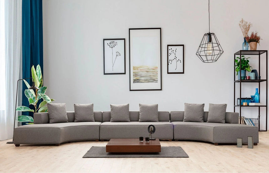 Gondol Panoramasofa in Grau, 552x105 cm von Atelier Del Sofa – Bild 1