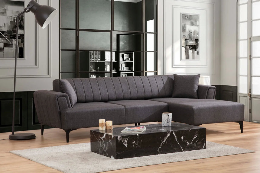 Hamlet Eckschlafsofa, Rechte Seite, in Dunkelgrau, 270x140 cm von Atelier Del Sofa – Bild 1