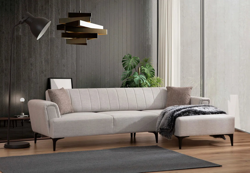 Hamlet Eckschlafsofa, Rechte Seite, in Ecru, 270x140 cm von Atelier Del Sofa – Bild 1