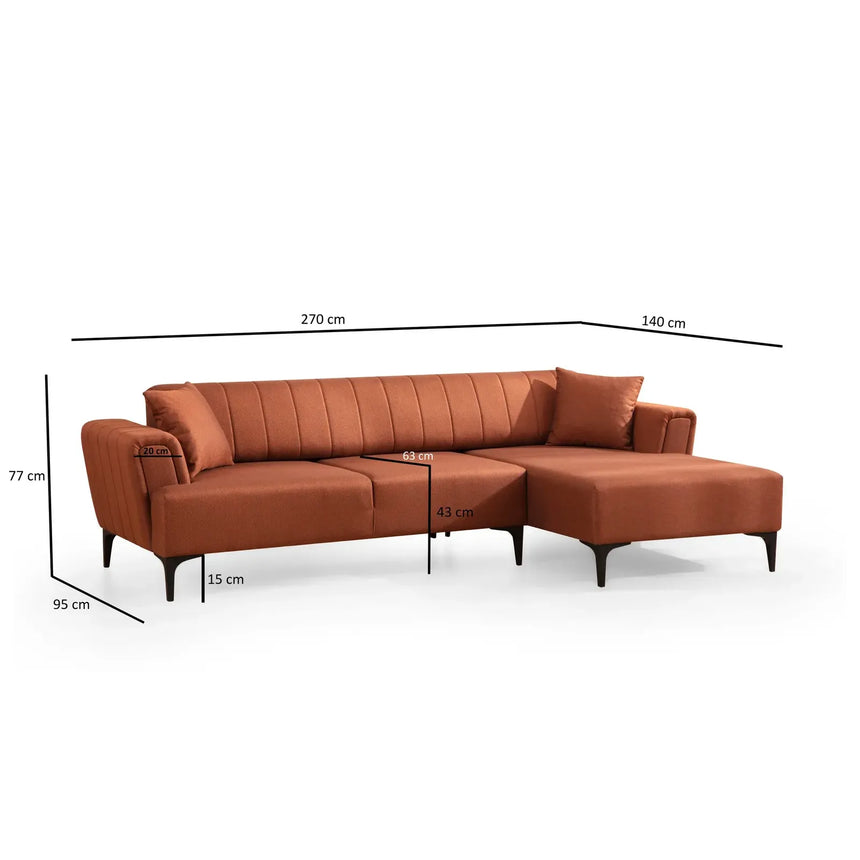 Hamlet Eckschlafsofa, Rechte Seite, 270x140 cm - ZEN ZONE Furniture