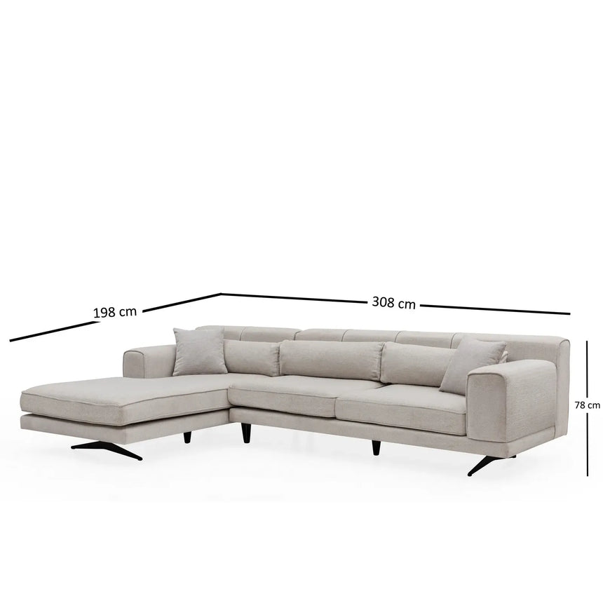 Jivago Ecksofa, Linke Seite, 308x198 cm - ZEN ZONE Furniture