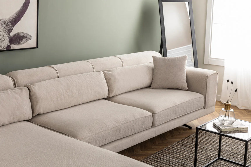 Jivago Ecksofa, Linke Seite, in Beige, 308x198 cm von Atelier Del Sofa – Bild 4