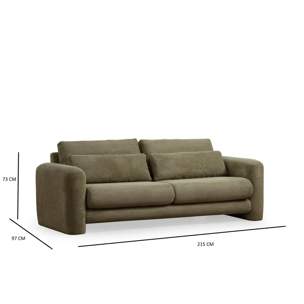 Canapé 3 places Lily, 215x97 cm
