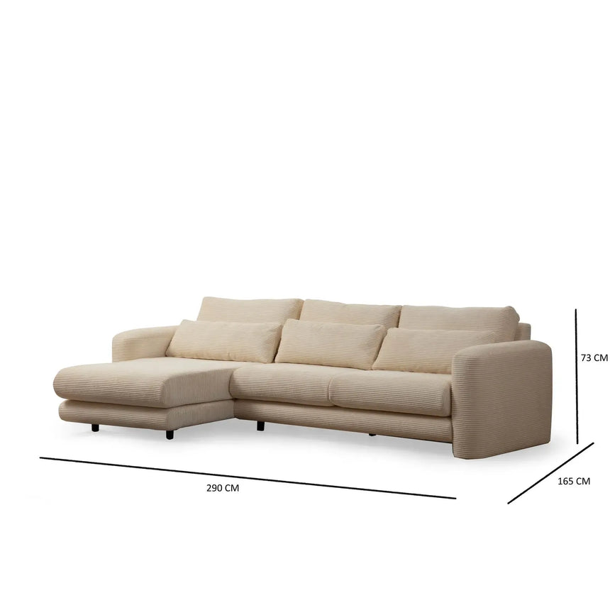 Lily Ecksofa, Linke Seite, 290x165 cm - ZEN ZONE Furniture