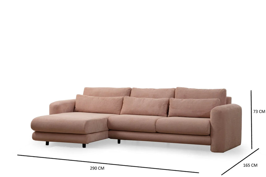 Lily Ecksofa, Linke Seite, in Rosa, 290x165 cm von Atelier Del Sofa – Bild 7