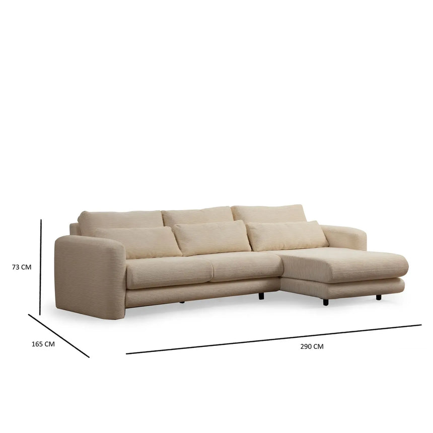 Lily Ecksofa, Rechte Seite, 290x165 cm - ZEN ZONE Furniture