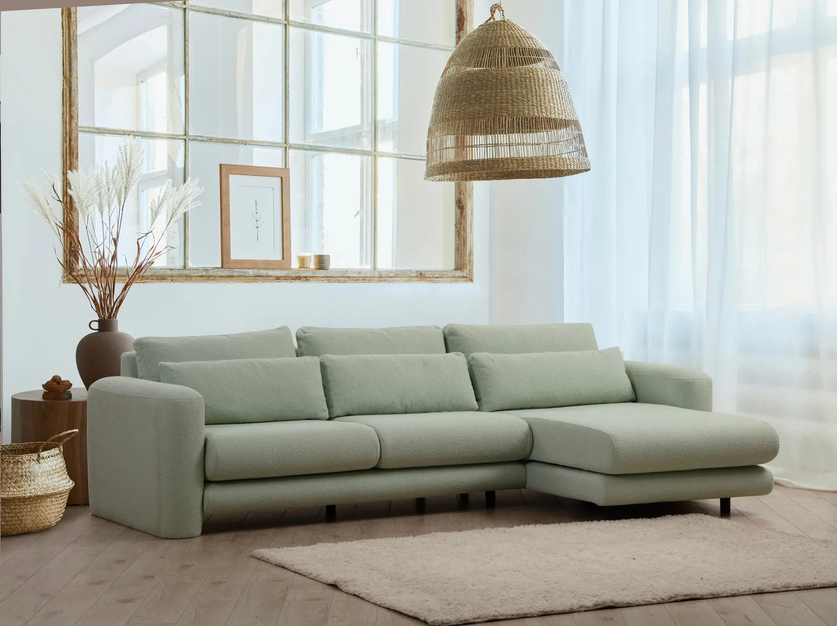 Lily Ecksofa, Rechte Seite, in Grün, 290x165 cm von Atelier Del Sofa – Bild 1