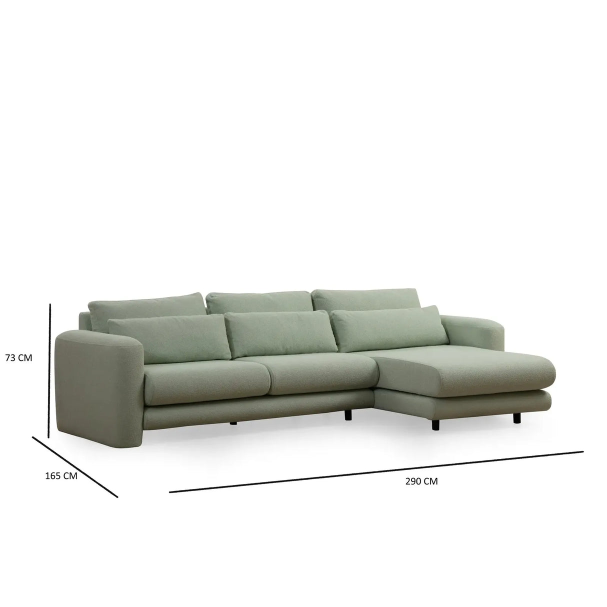 Canapé d'angle Lily, côté droit, 290x165 cm