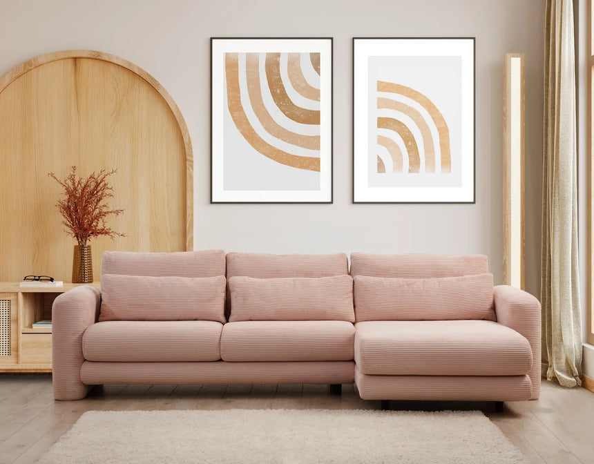 Lily Ecksofa, Rechte Seite, in Rosa, 290x165 cm von Atelier Del Sofa – Bild 1
