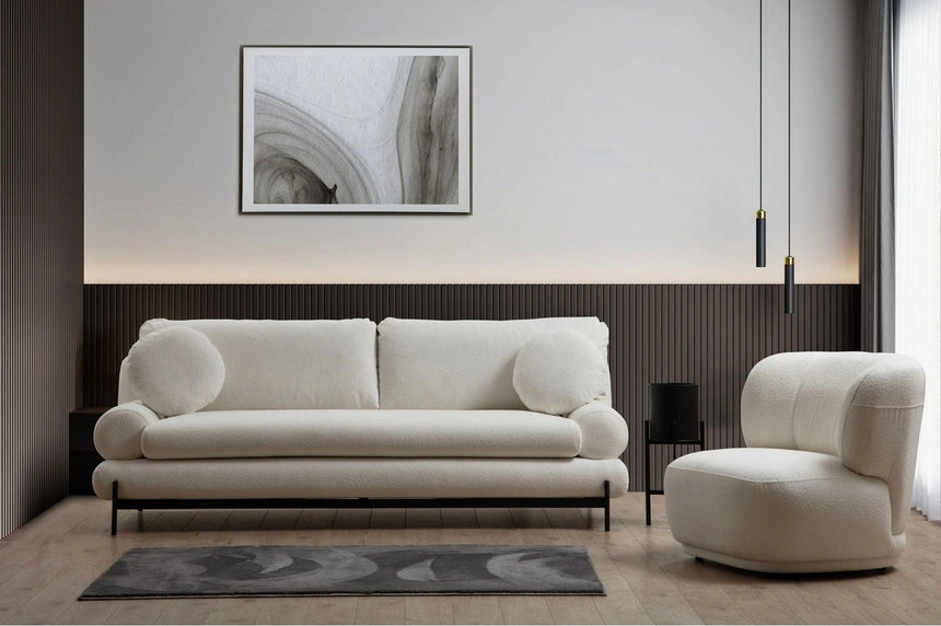 Livorno 3-Sitzer Sofa in Weiß, 230x85 cm von Atelier Del Sofa – Bild 4