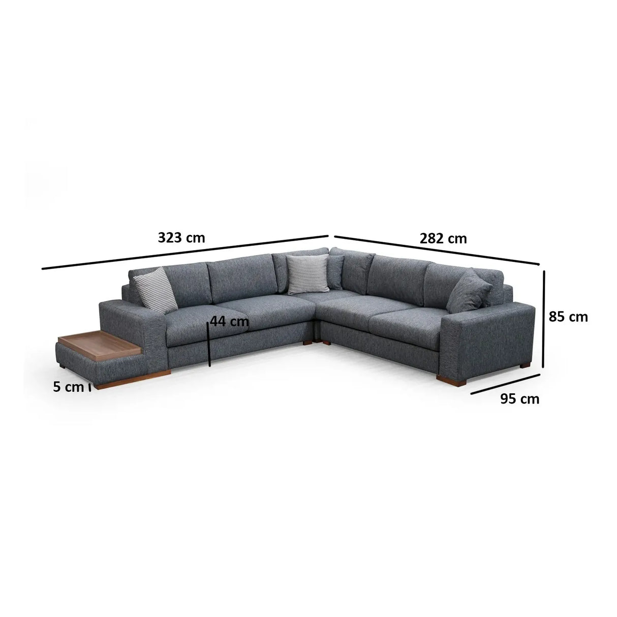 Loop Ecksofa in Anthrazit, 323x282 cm - ZEN ZONE Furniture