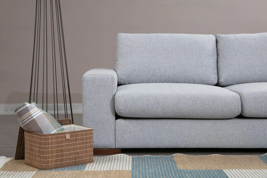 Loop Ecksofa, Kurze Seite Rechts, in Grau und Hellgrau, 266x246 cm von Atelier Del Sofa – Bild 4