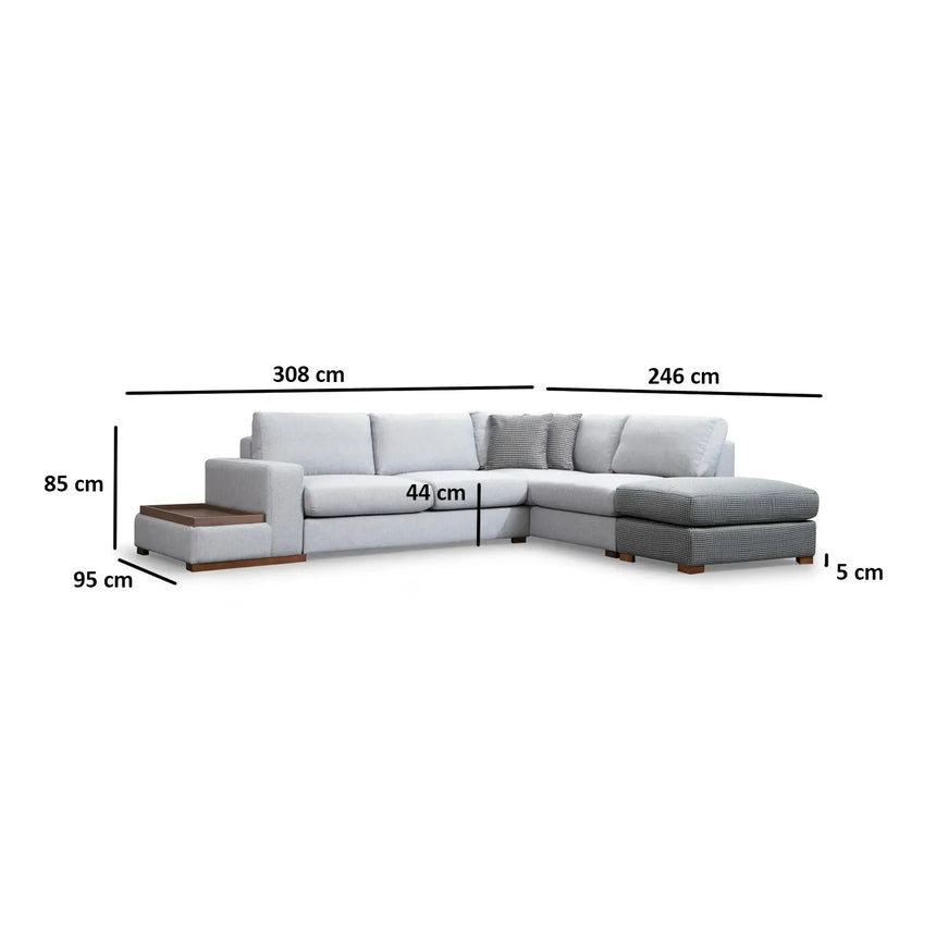 Loop Ecksofa in Grau und Hellgrau, 308x246 cm - ZEN ZONE Furniture