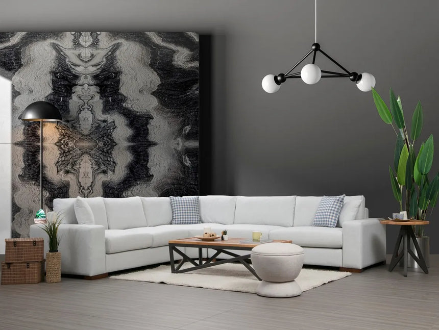 Loop Ecksofa, Kurze Seite Rechts, in Weiß, 323x282 cm von Atelier Del Sofa – Bild 1