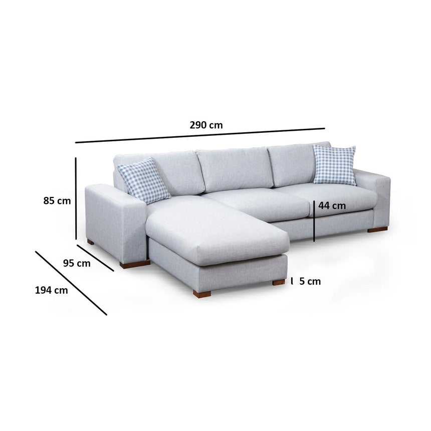 Loop Ecksofa, Linke Seite, in Hellgrau, 290x194 cm von Atelier Del Sofa – Bild 9