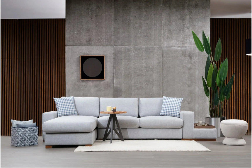 Loop Ecksofa, Linke Seite, in Hellgrau, 322x194 cm von Atelier Del Sofa – Bild 2