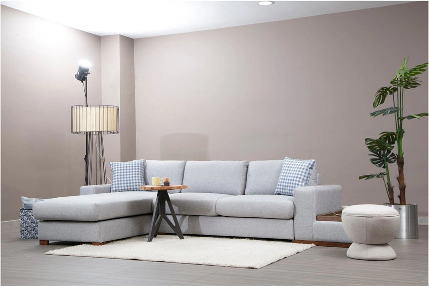 Loop Ecksofa, Linke Seite, in Hellgrau, 322x194 cm von Atelier Del Sofa – Bild 3