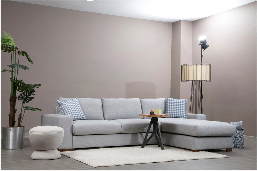 Loop Ecksofa, Rechte Seite, in Hellgrau, 290x194 cm von Atelier Del Sofa – Bild 1