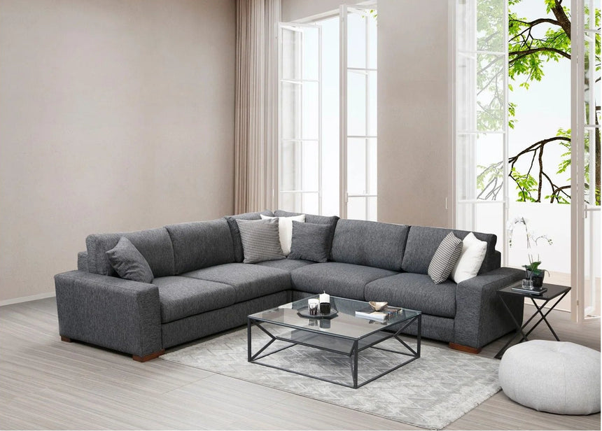 Loop Ecksofa, Symmetrisch, in Anthrazit, 282x282 cm von Atelier Del Sofa – Bild 1