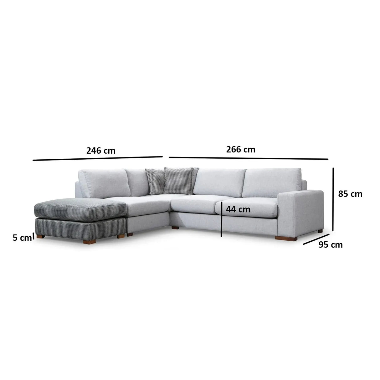 Loop Ecksofa in Grau und Hellgrau, 266x246 cm - ZEN ZONE Furniture
