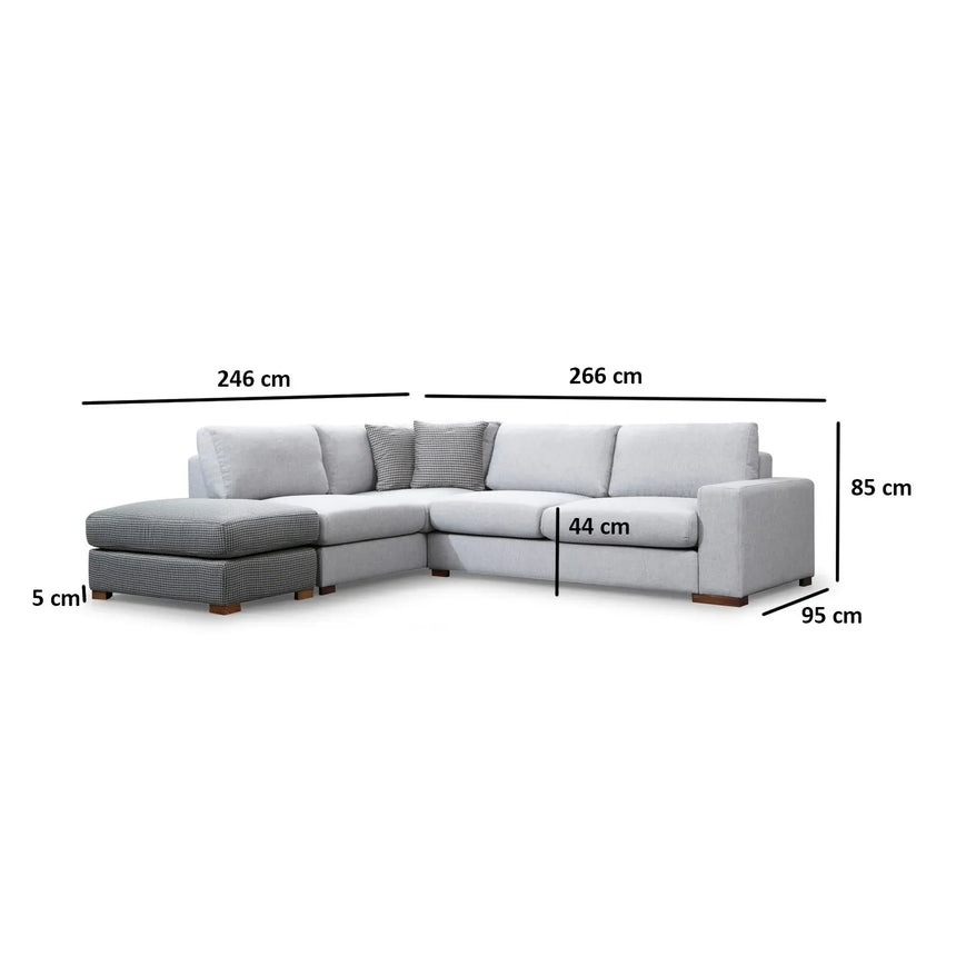 Loop Ecksofa in Grau und Hellgrau, 266x246 cm - ZEN ZONE Furniture