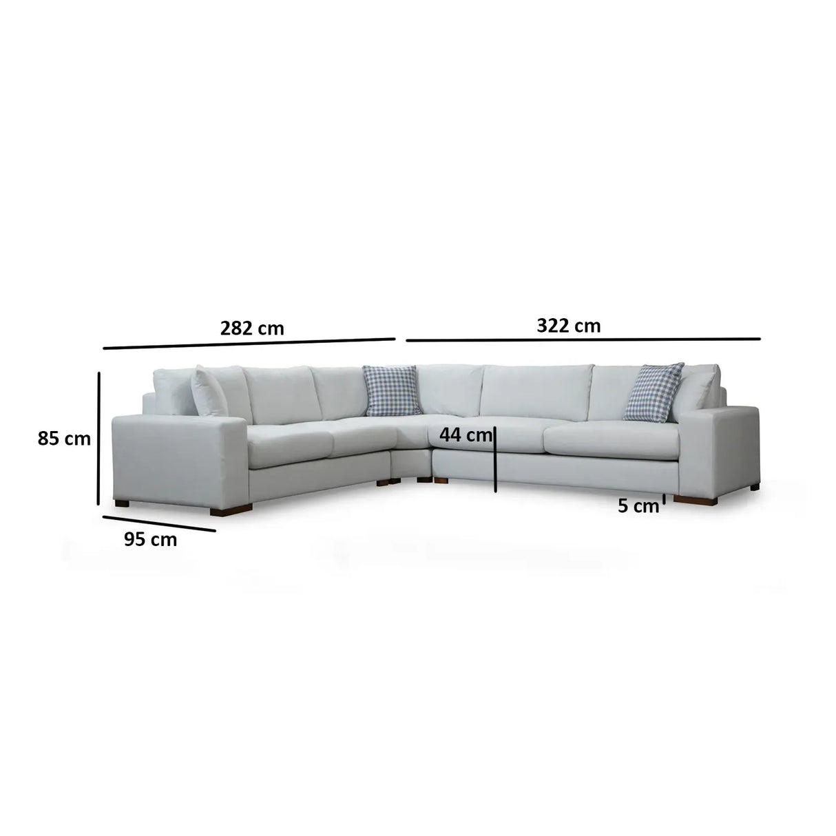 Loop Ecksofa in Weiß, 323x282 cm - ZEN ZONE Furniture