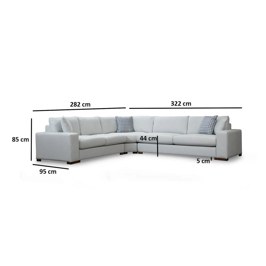 Loop Ecksofa in Weiß, 323x282 cm - ZEN ZONE Furniture
