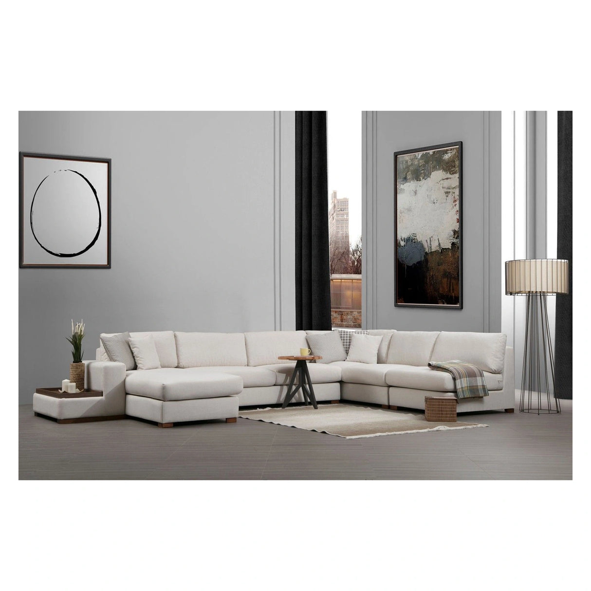 Loop Panoramasofa, Linke Seite, in Weiß, 428x272 cm von Atelier Del Sofa – Bild 2